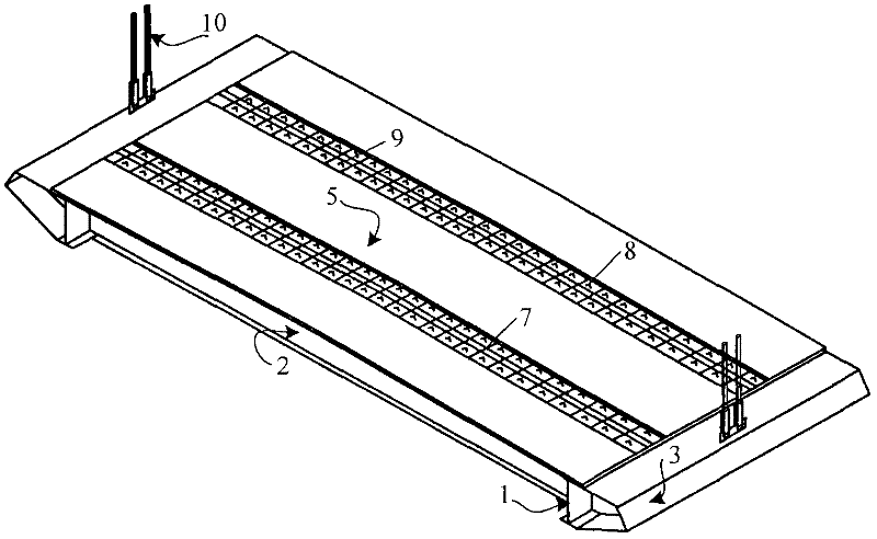 Locally uncombined suspension bridge steel-concrete combined bridge deck system and construction method of combined bridge deck system