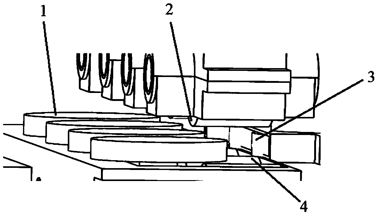 Shape-correcting device special for aerial irregularly shaped extruding structure component