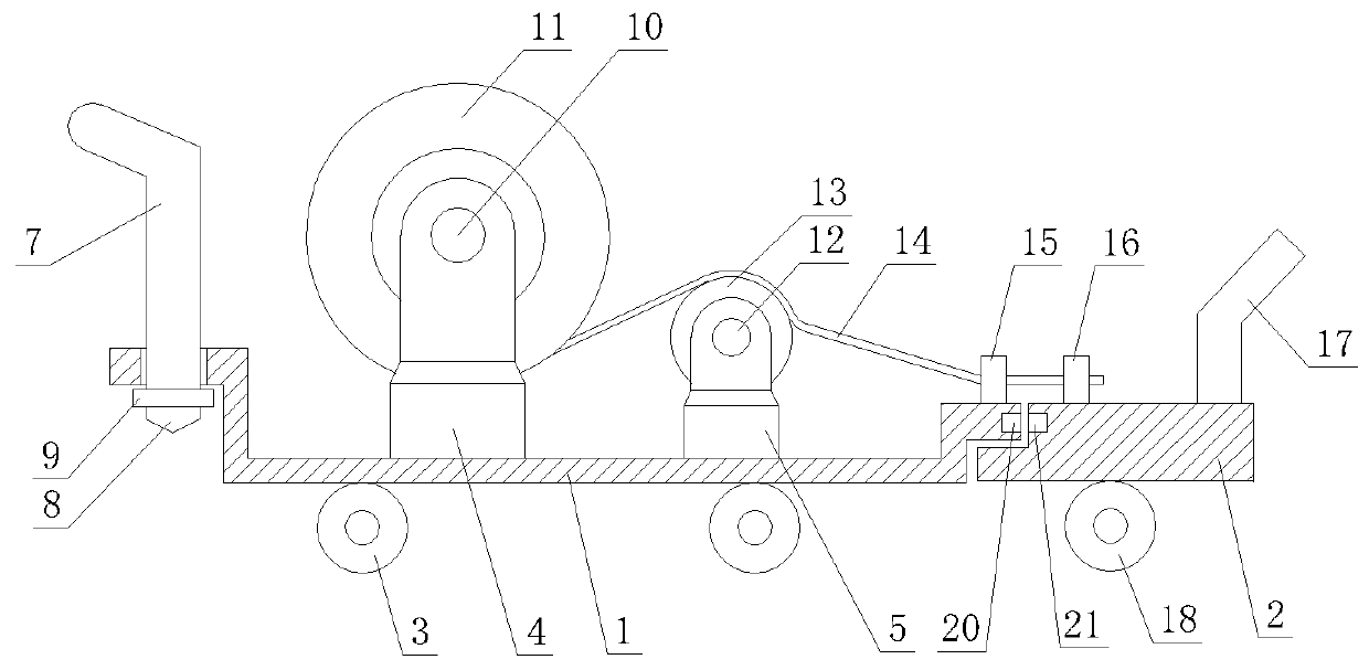 Construction auxiliary pay-off device of power supply station