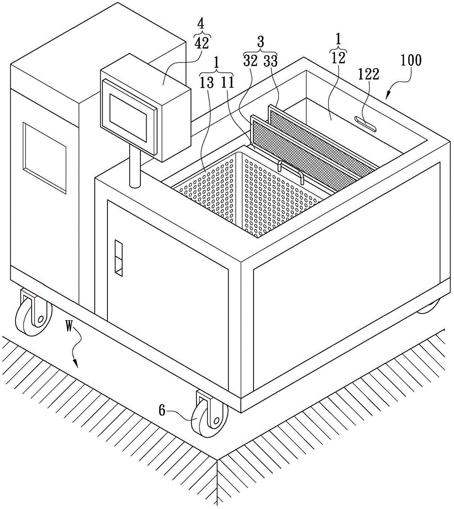 Edible food washing device and washing method for utilizing same