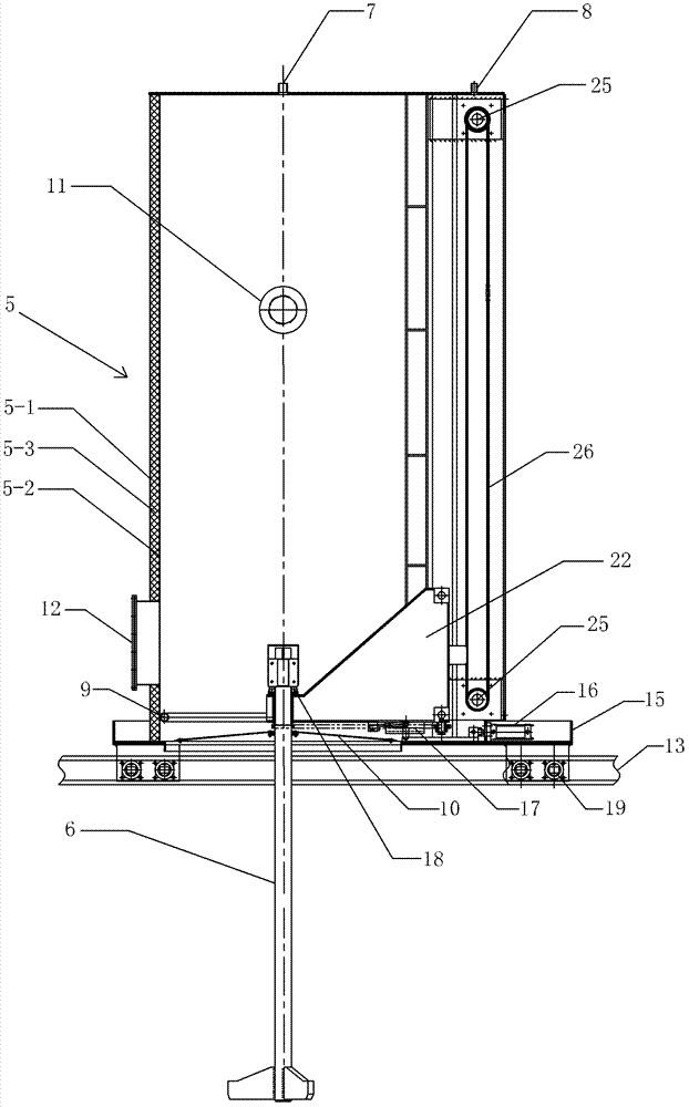 Pit furnace with protective atmosphere device and automatic workpiece transferring device in quenching