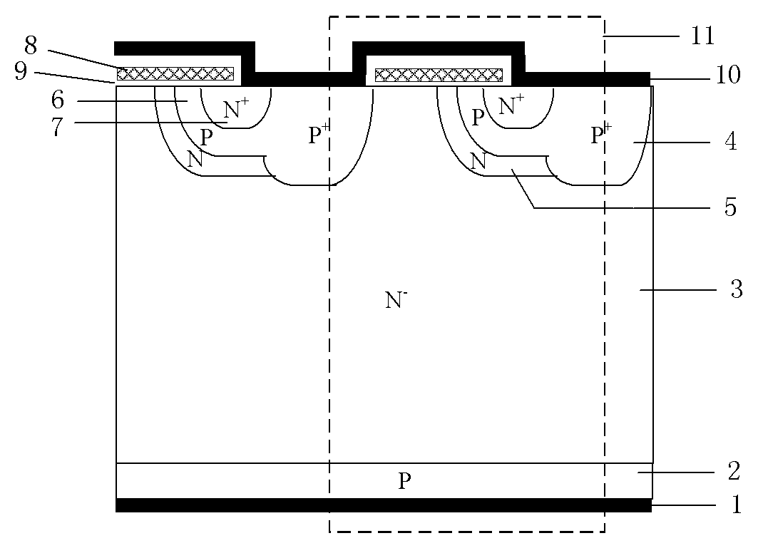 IGBT with current carrier storage layer and additional hole passage