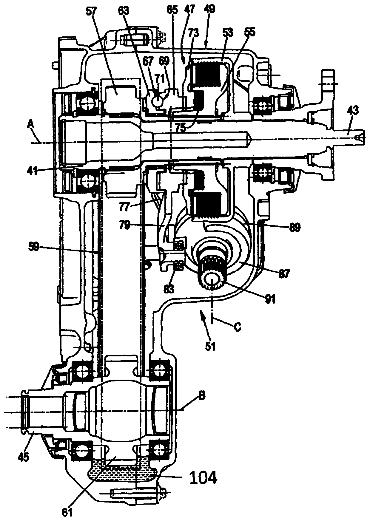 Transmission with continuous lubrication