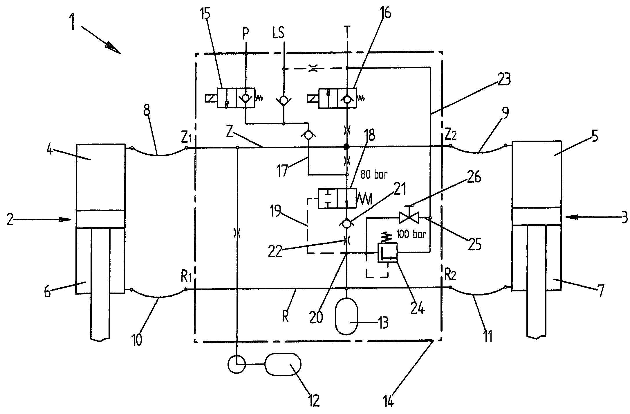 Hydropneumatic suspension system for vehicles