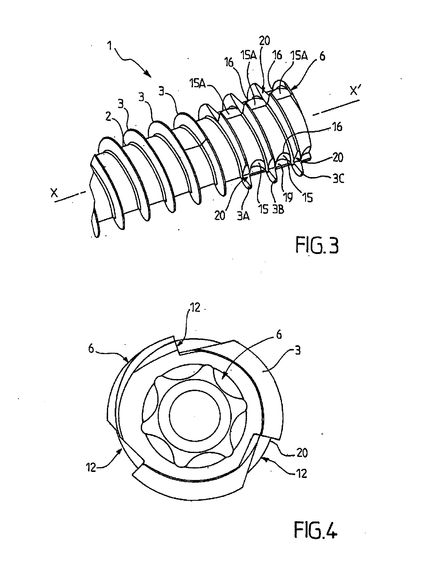 Osteosynthesis screw with reduced radial compression