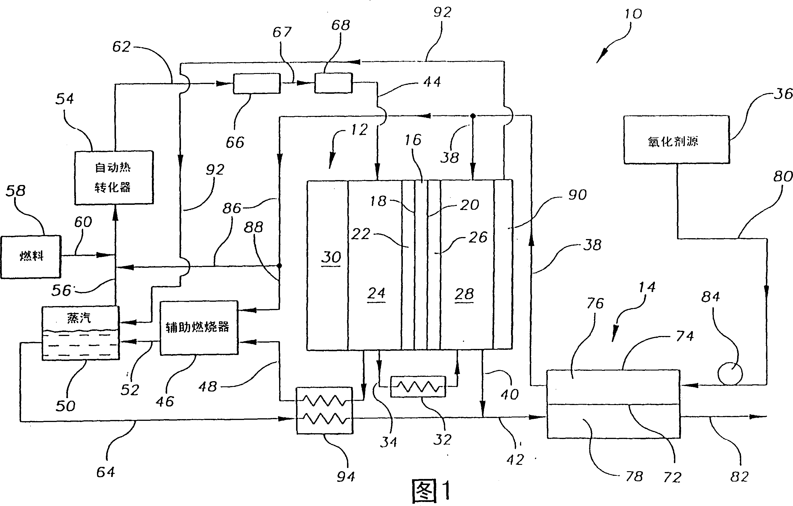 Mass and heat recovery system for a fuel cell power plant