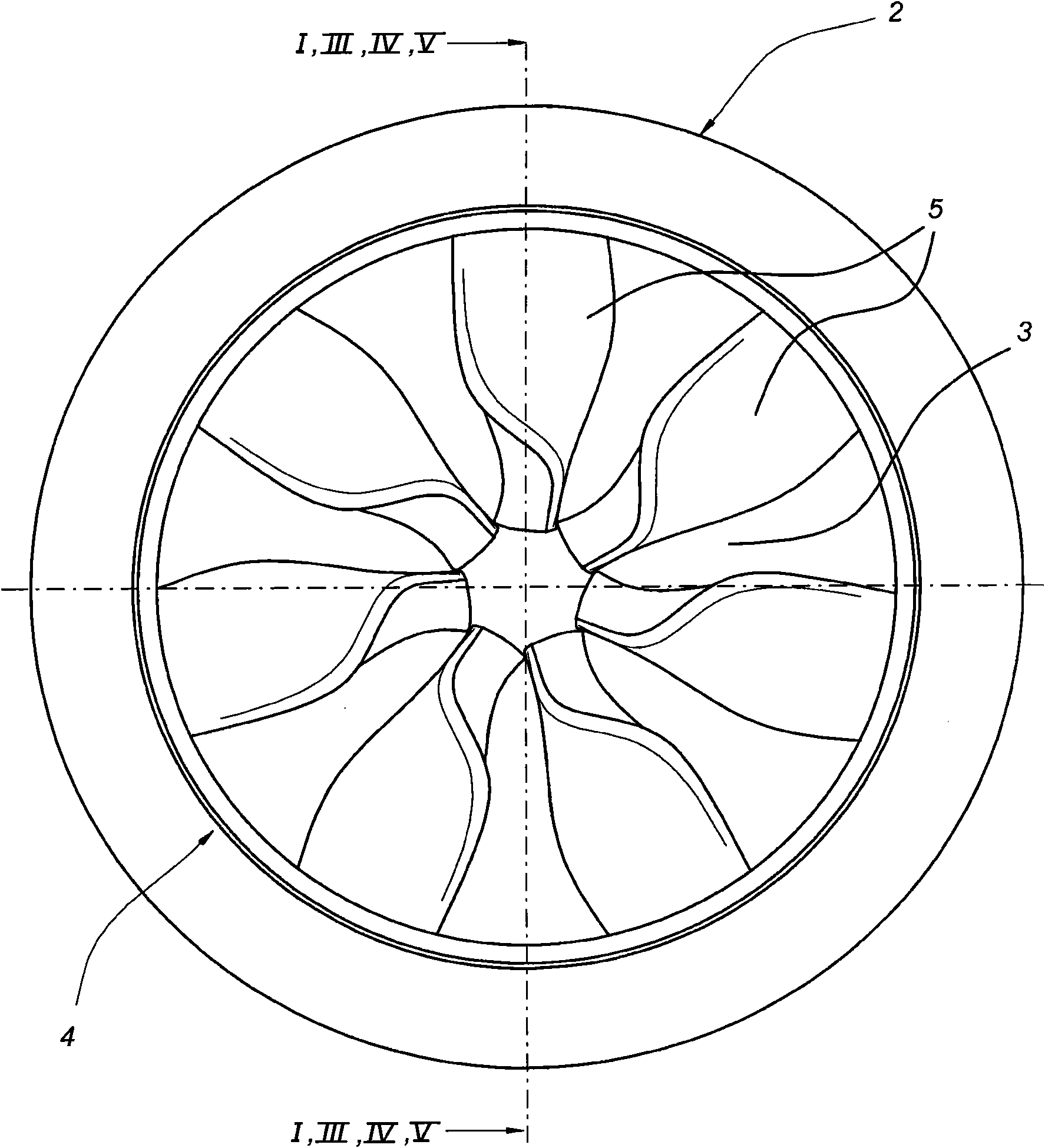 Bearing structure, and propeller device equipped with such bearing structure