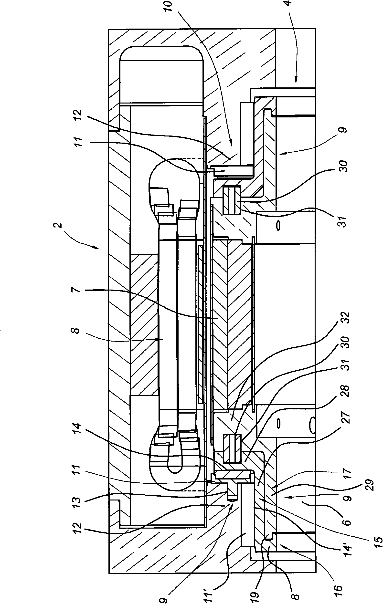 Bearing structure, and propeller device equipped with such bearing structure