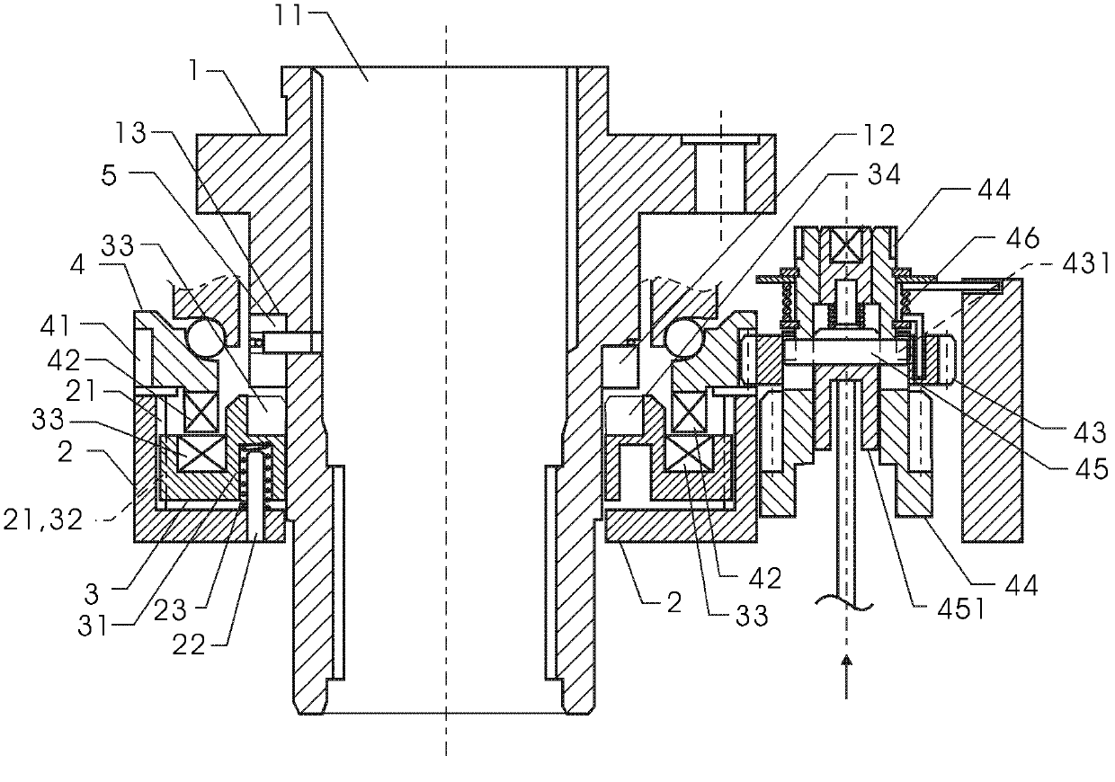 Power-off automatic locking and abnormal-power-off lock preventing device for electric rotating mechanism