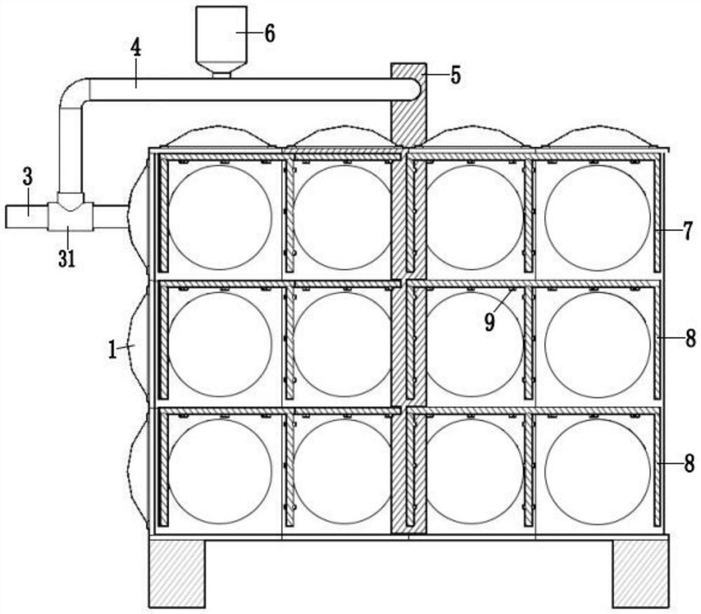 Self-cleaning split mounting type secondary water supply tank