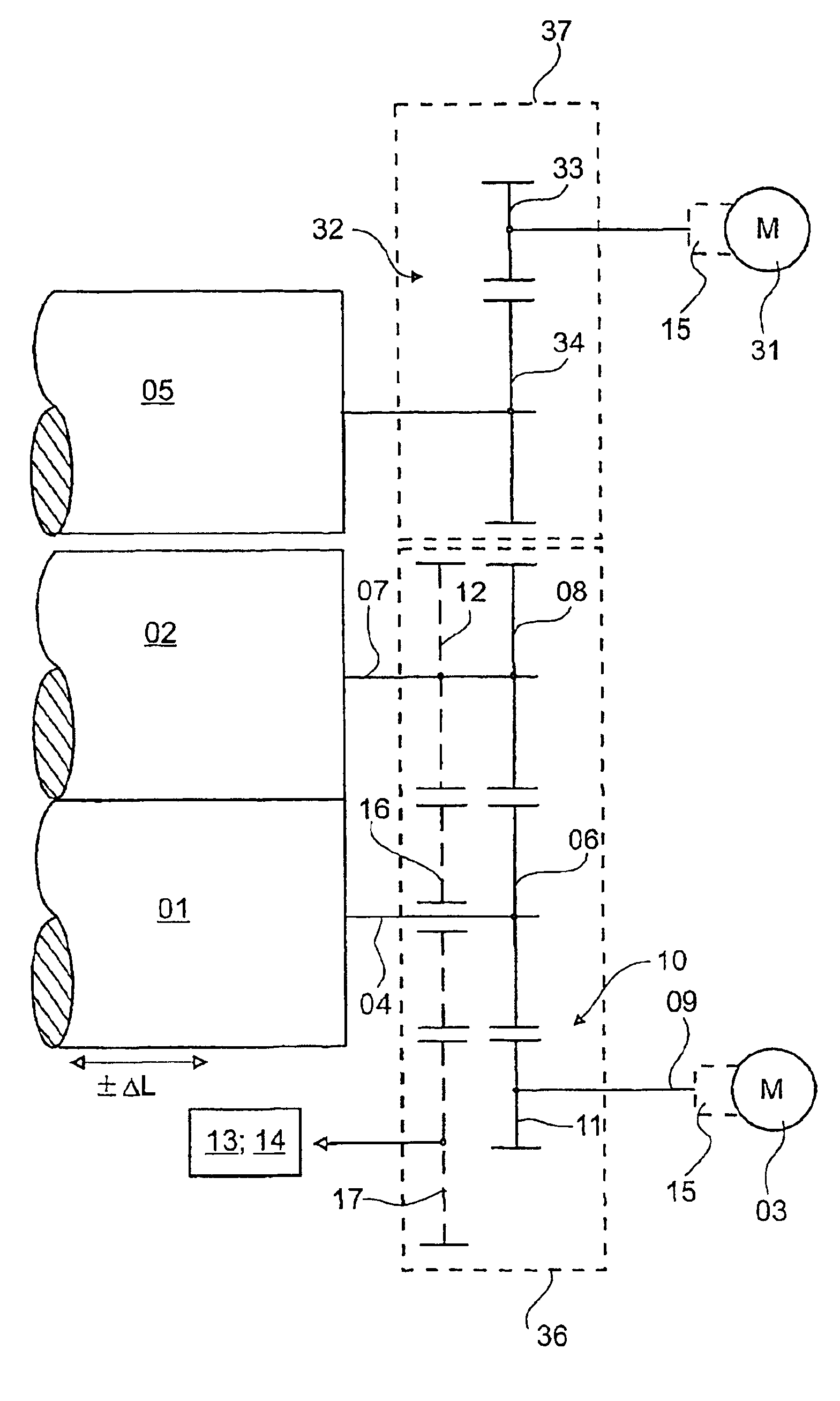Drive mechanism of a printing unit