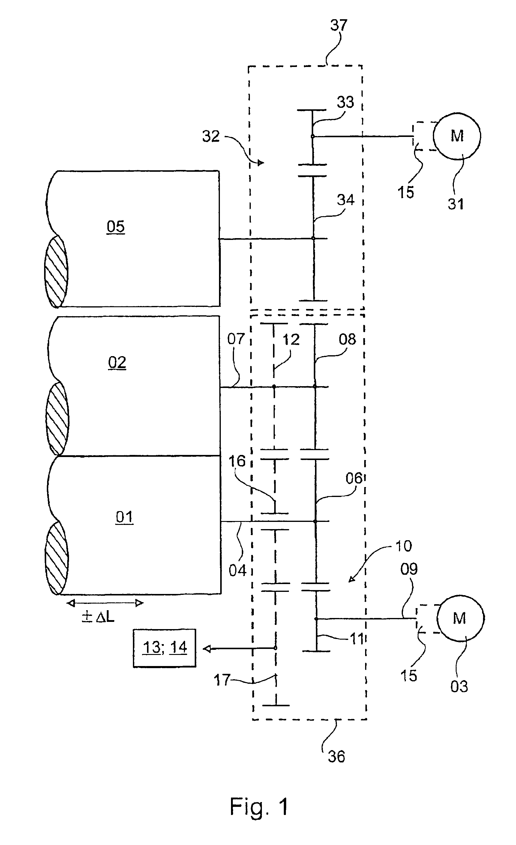 Drive mechanism of a printing unit