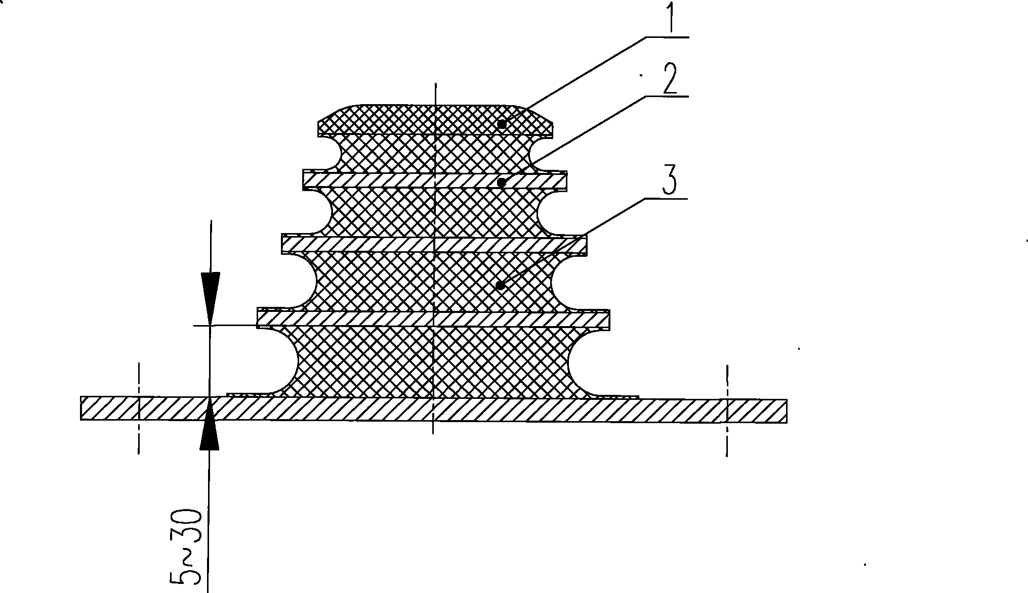 Auxiliary rubber metal stacking spring for truck and mounting method thereof