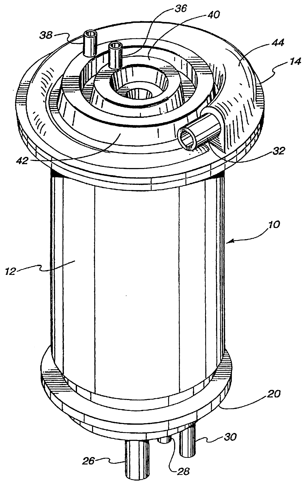 Cylindrical blood heater/oxygenator