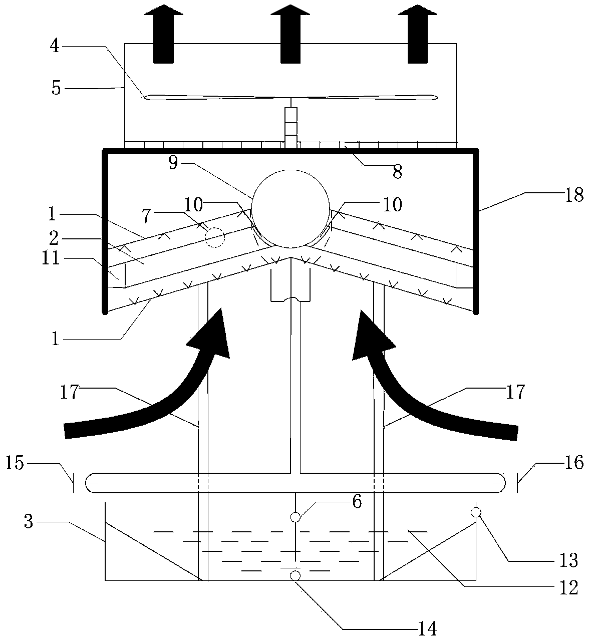 Plate-type evaporation air-cooling condenser