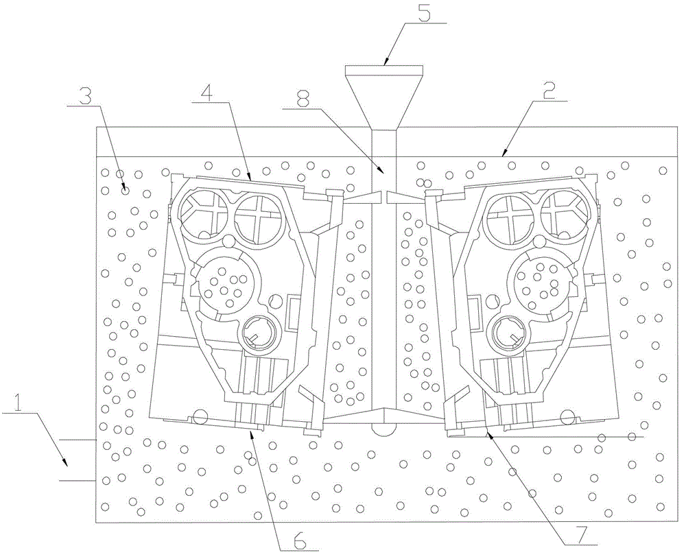 Lost foam casting method of cylinder of single cylinder diesel engine