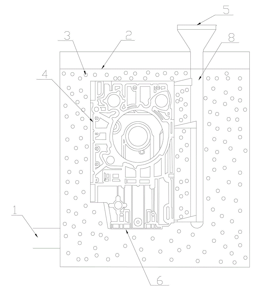 Lost foam casting method of cylinder of single cylinder diesel engine