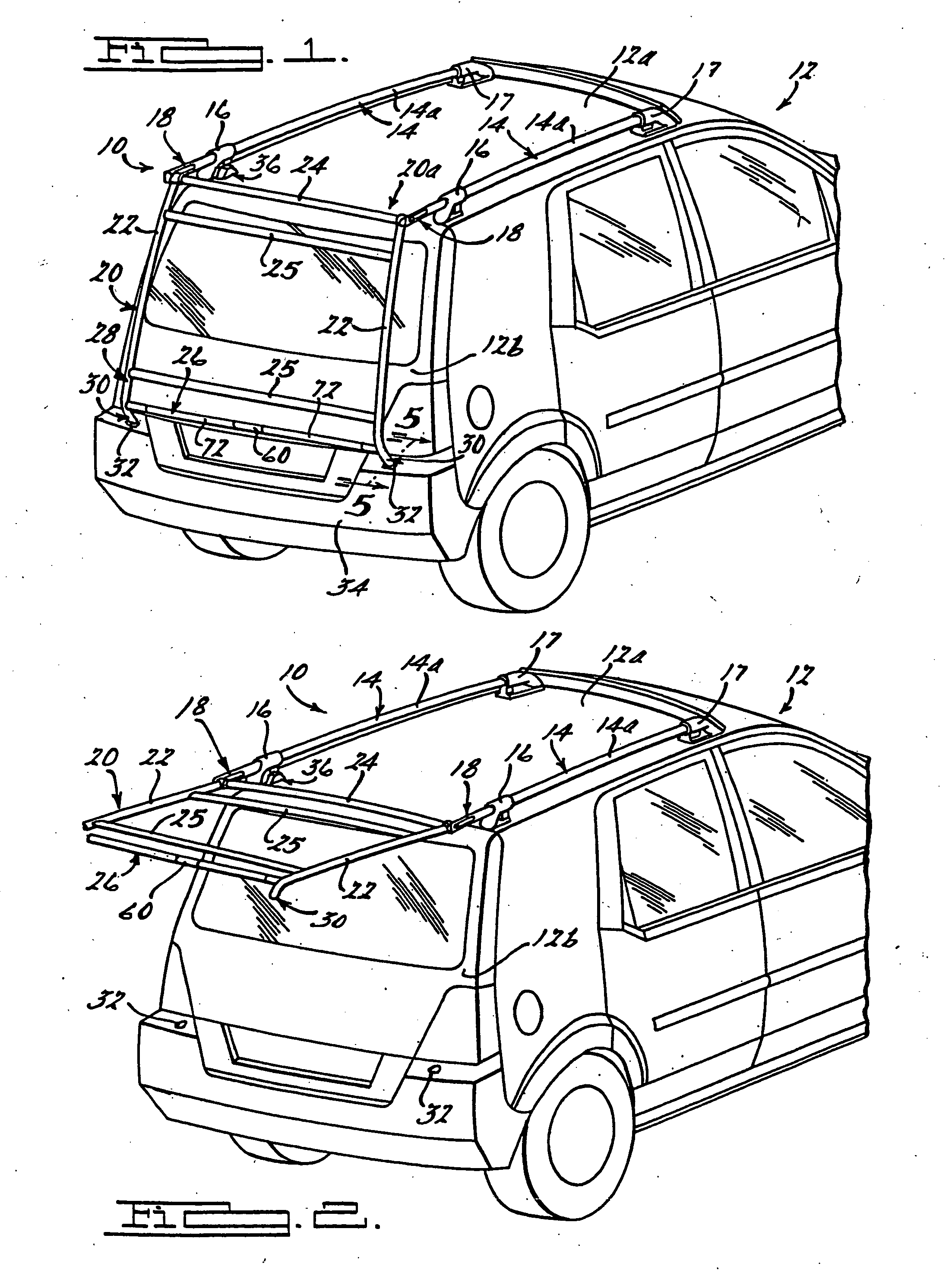Vehicle article carrier having integral, moveable stowage bin