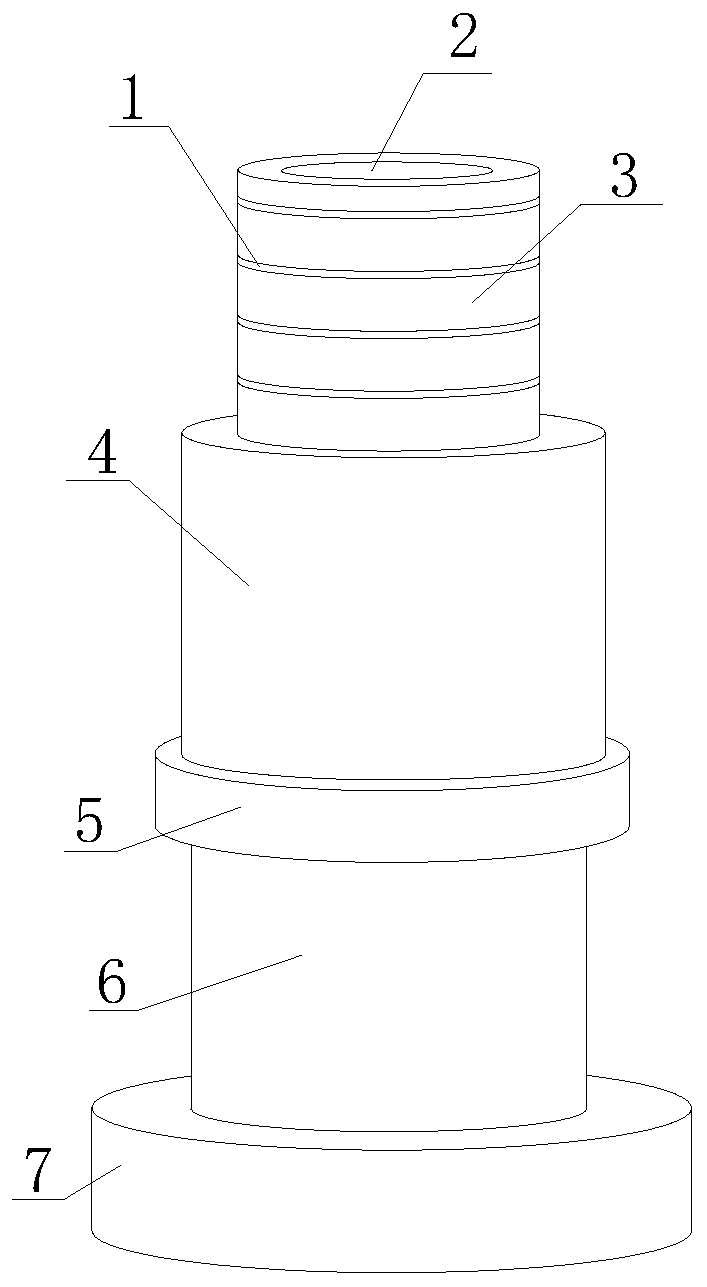 Positioning column of positioning mould for machining electronic components