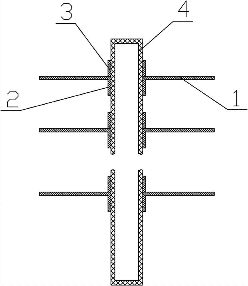 Chemical metallurgical connecting method for heat pipe and radiating fins