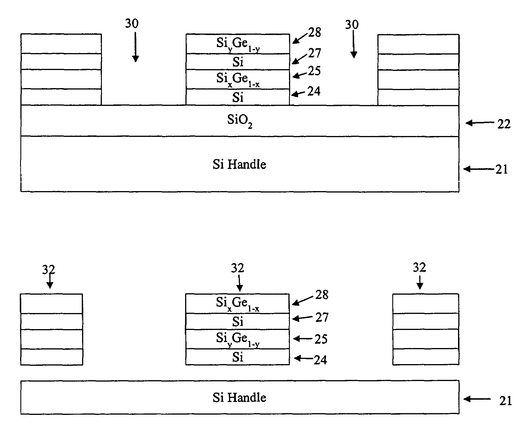 Fabrication of strained heterojunction structures