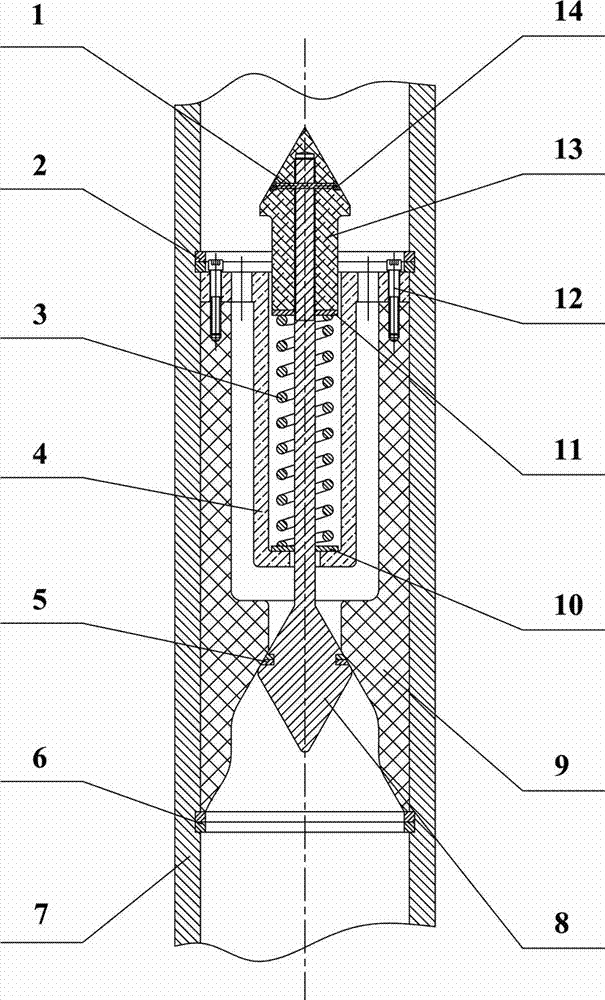 Pipeline built-in decompressing throttling valve for low-temperature system