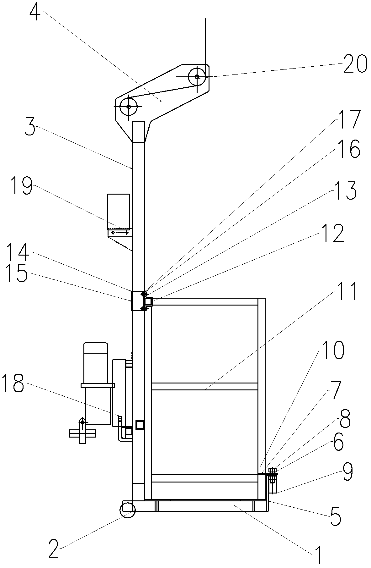 Lifting frame for lifting basket