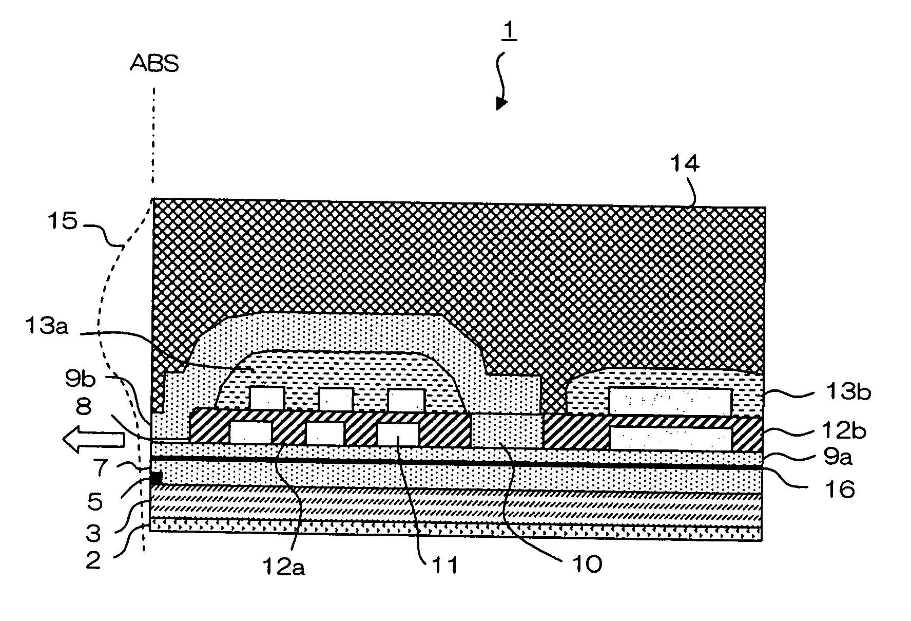 Magnetic field sensor provided with an upper shield layer having portions with different magnetostriction
