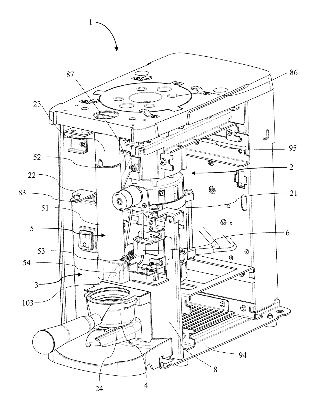 Method and machine for dispensing doses of coffee grounds