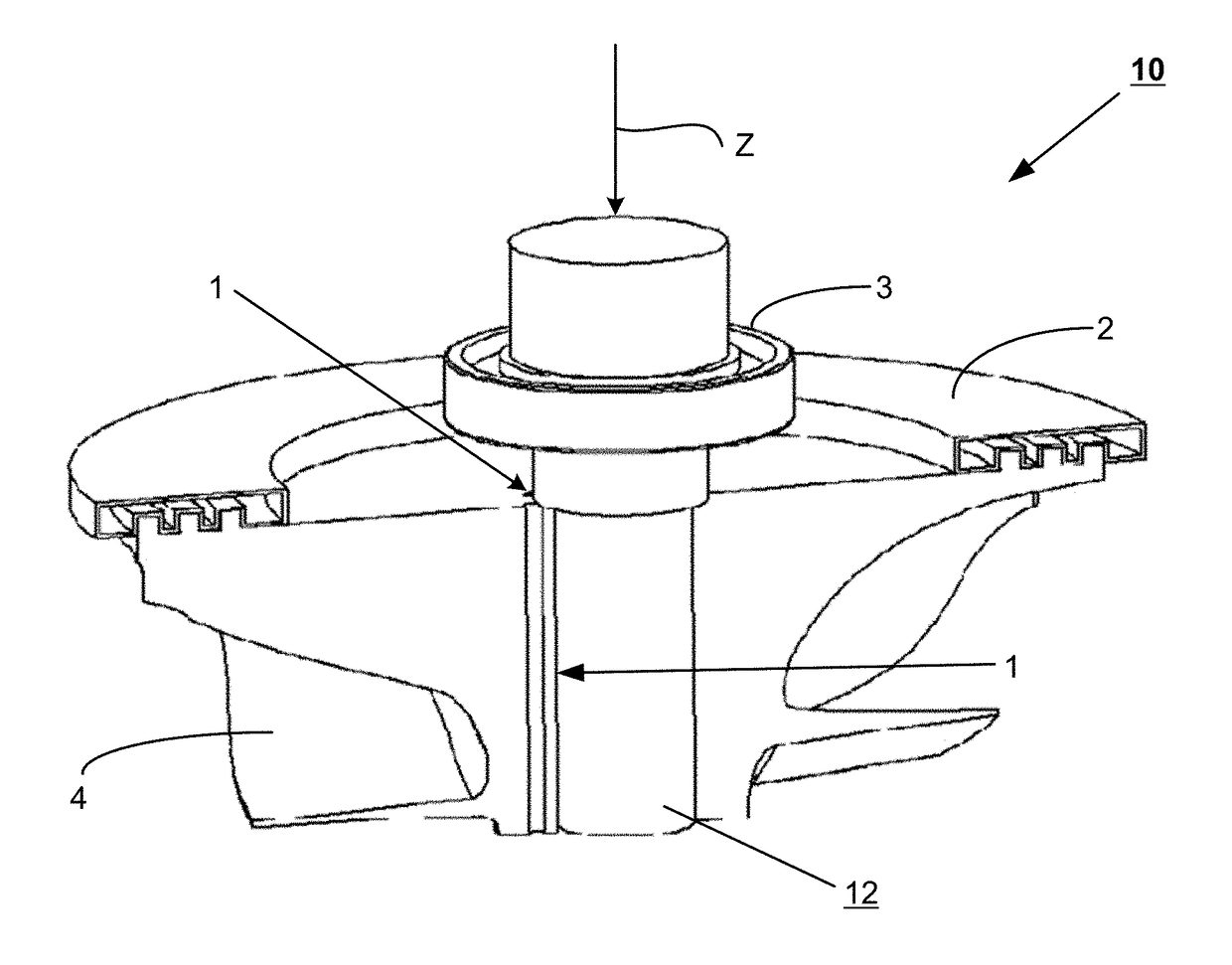 Thermodynamic cycle operating at low pressure using a radial turbine