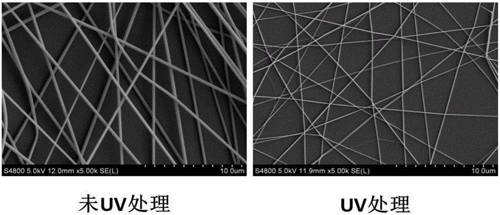 Method for preparing indium oxide/aluminium oxide nanofiber filed effect transistor through UV light pretreatment