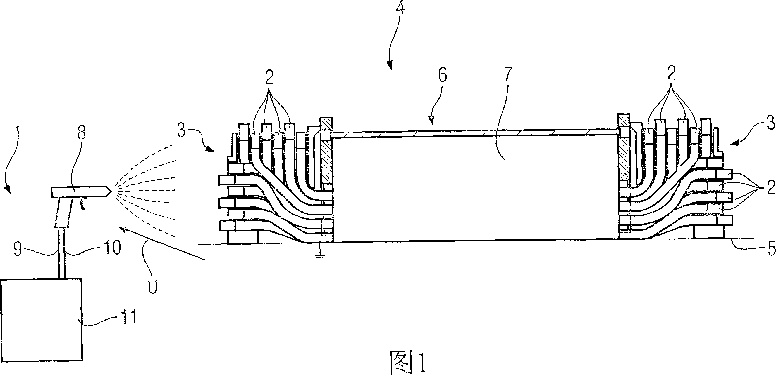 Coating method for an end winding of an electric motor