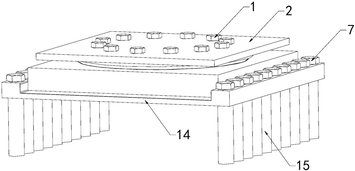 Simulation analyzing and modeling method for vertical cracking damage of basin rubber bearing bottom basin