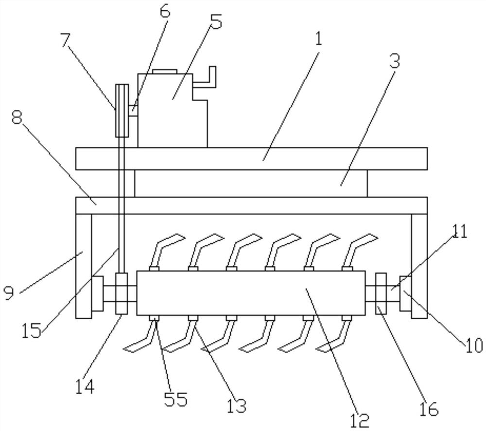 Front-thick deep-ploughing and rear-shallow-fine-crushing walking type rotary cultivator