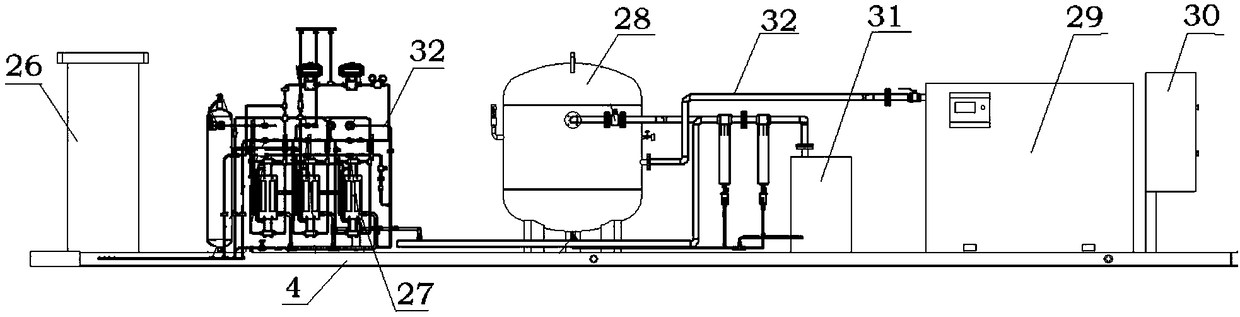 Gas-driven pump skid-mounted hydrogenation equipment