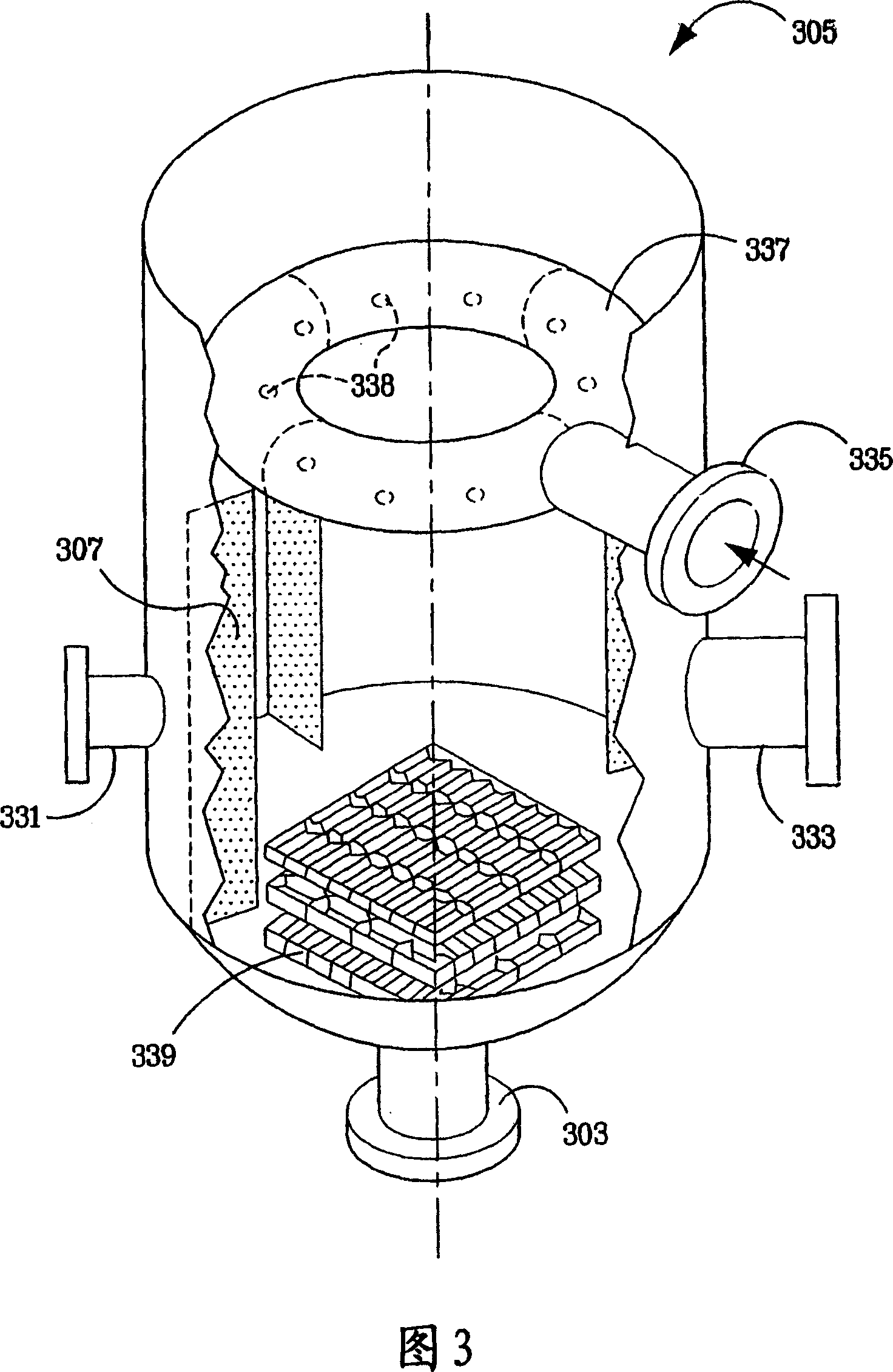 Vapor/liquid separation apparatus for use in cracking hydrocarbon feedstock containing resid