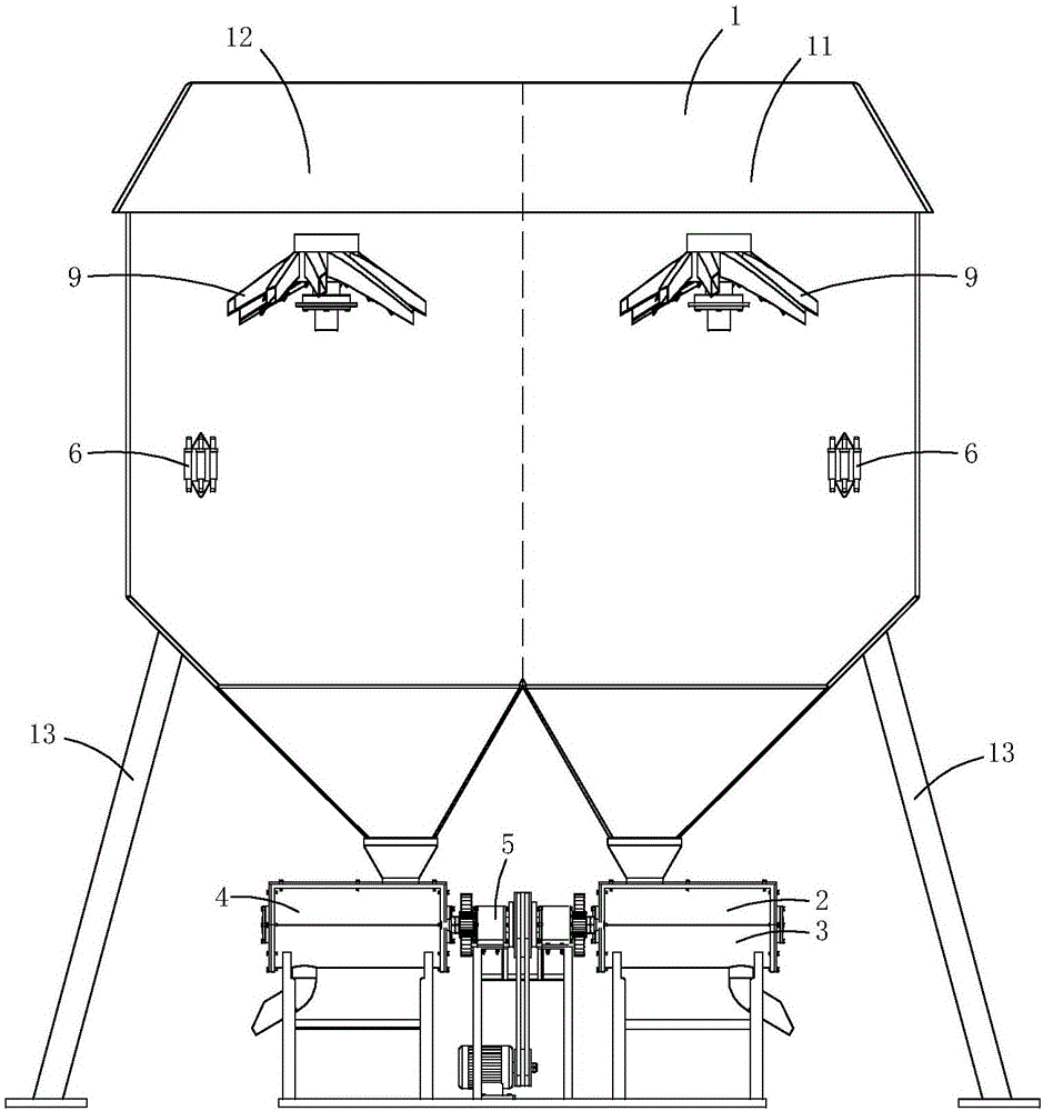 Logistics granary capable of realizing uniform grain distribution