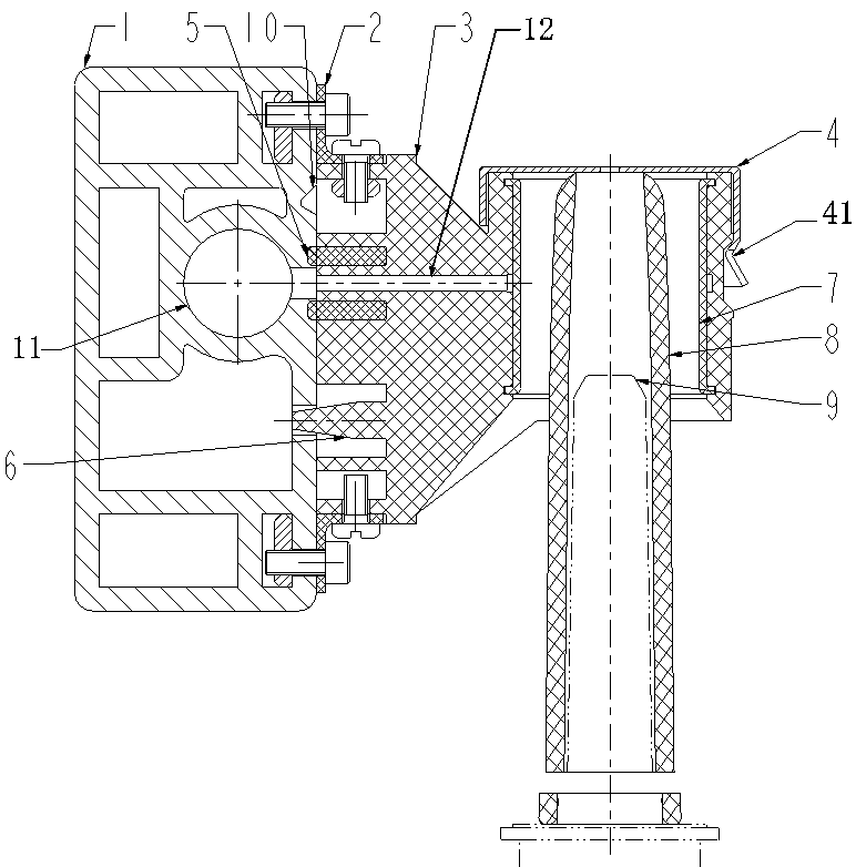 Airbag gland-type tube snapping device for integral doffer of ring spinning frame