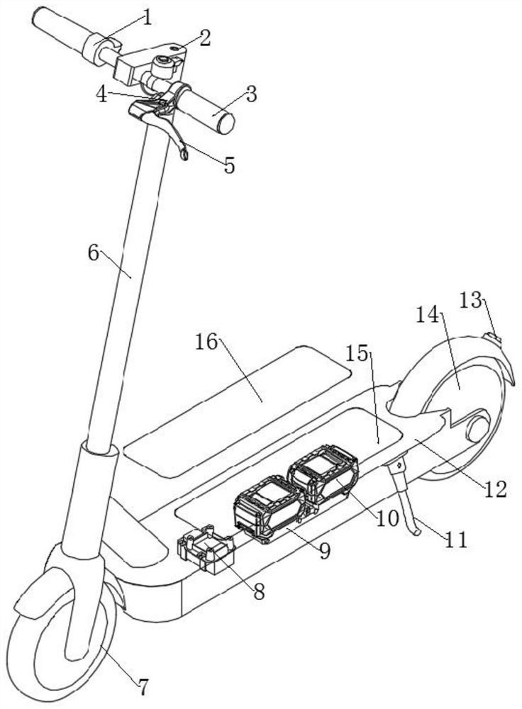 Electric scooter with battery pack convenient to disassemble