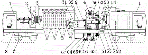 Suction sewage truck for railway ballast bed