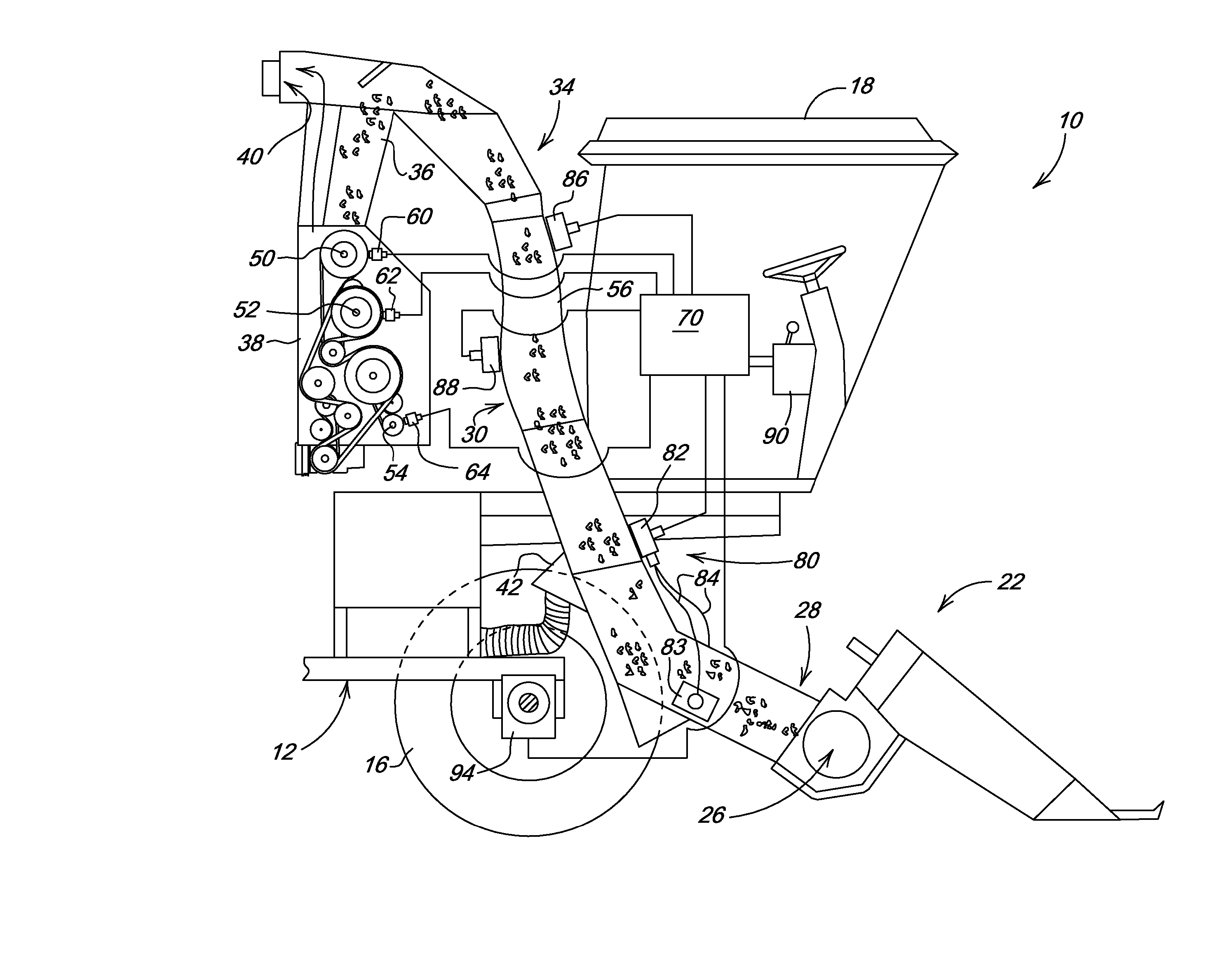 Conveying Duct Monitor System for Controlling Harvester Speed