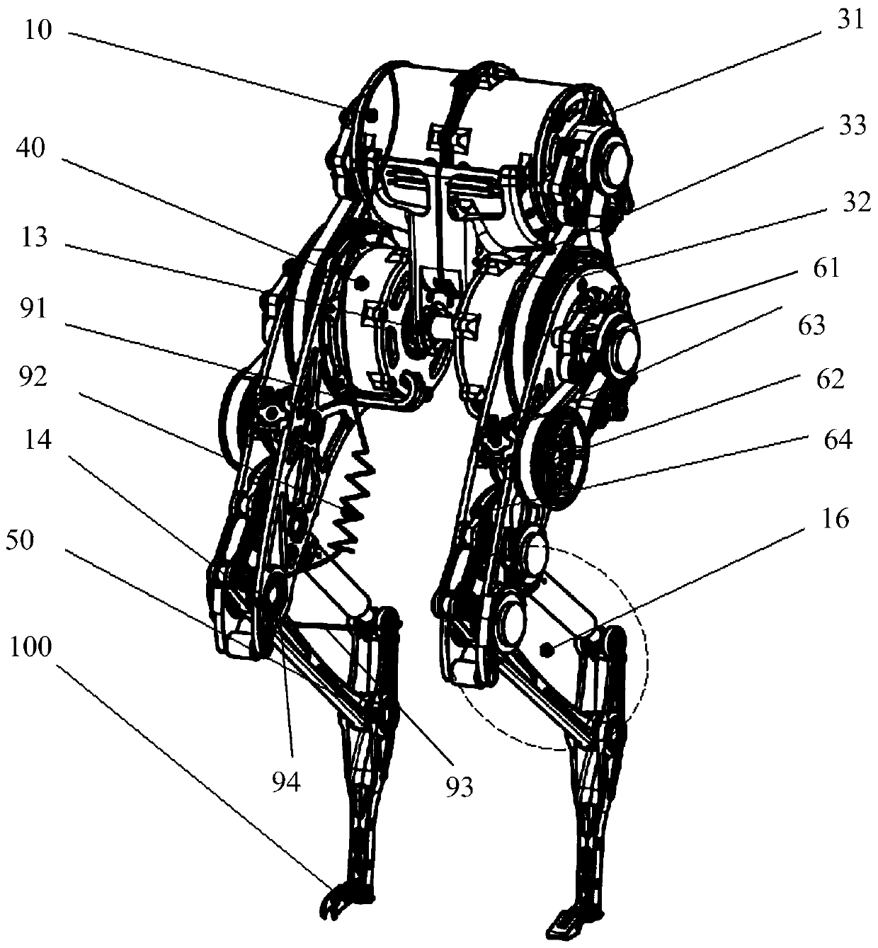 Expectant-direct-driven leg-foot super-dynamic robot based on multi-joint coupling