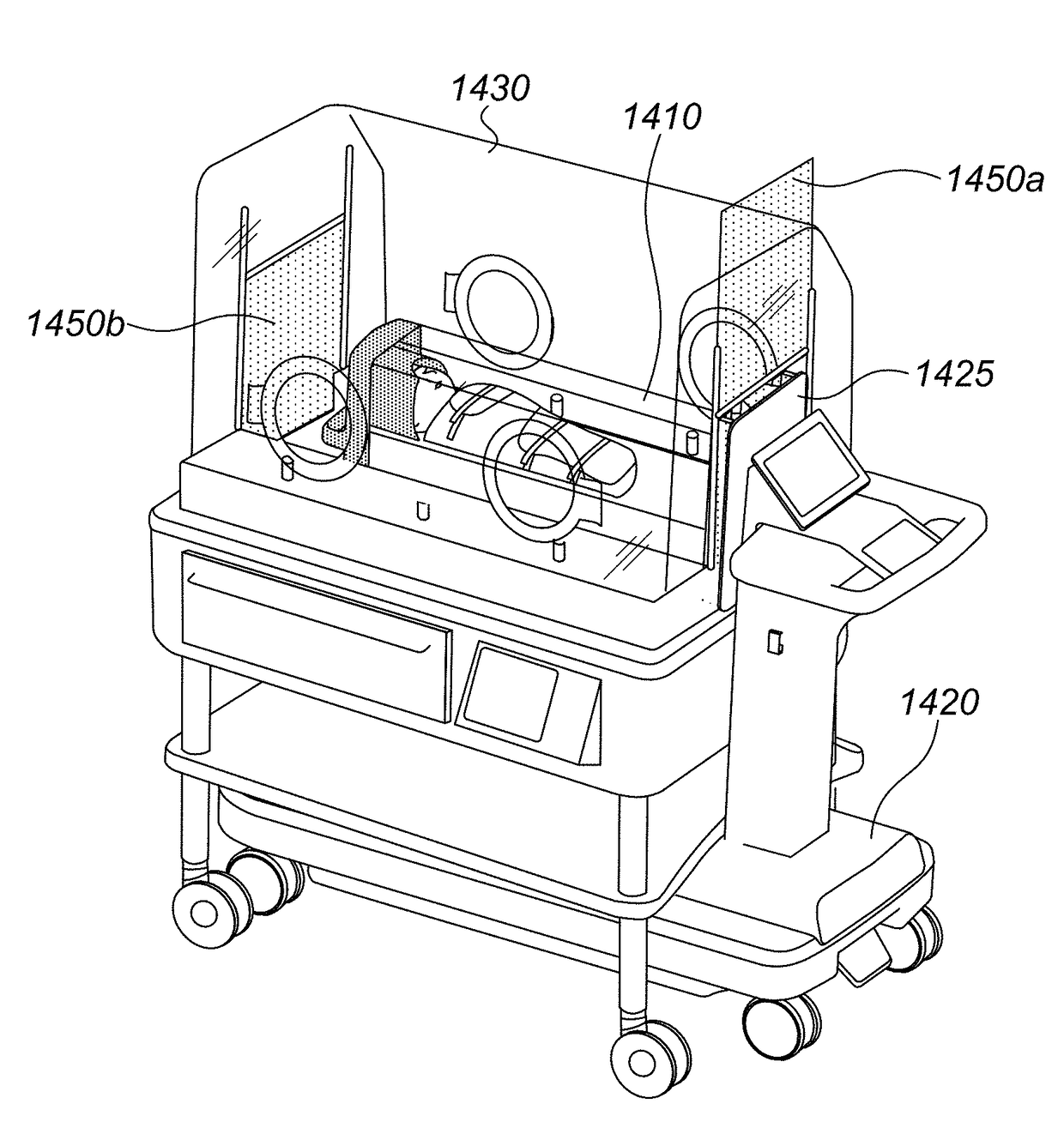 Devices and methods for a neonate incubator, capsule and cart