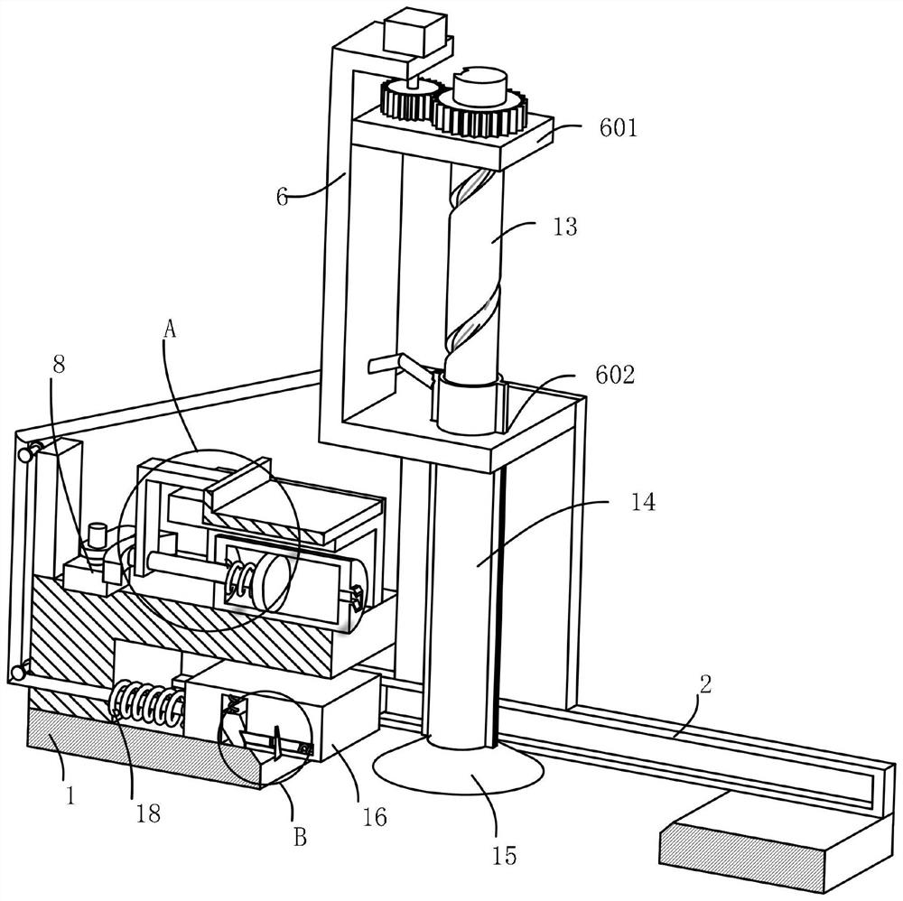 A device for automatically sticking floor tiles in building construction and its application method