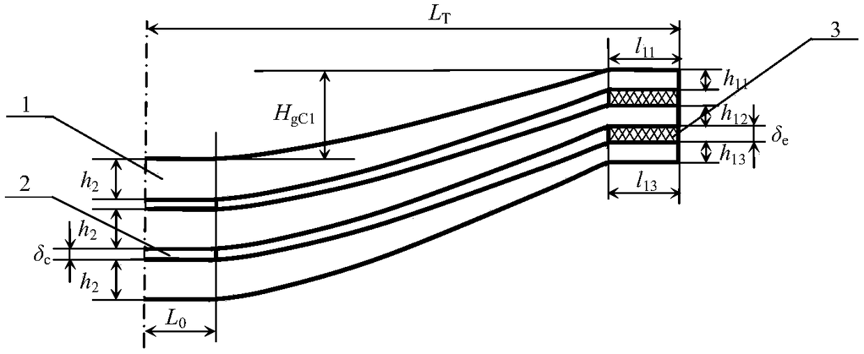 Design method for free tangent arc height of diagonal taper-leaf-spring with non-isomorphic end