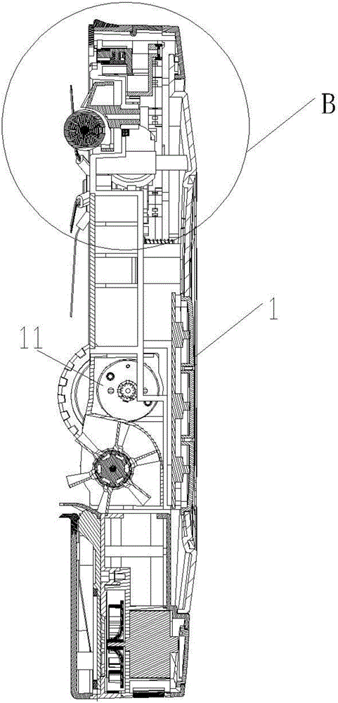 Displacement state recognition device for automatic sweeper