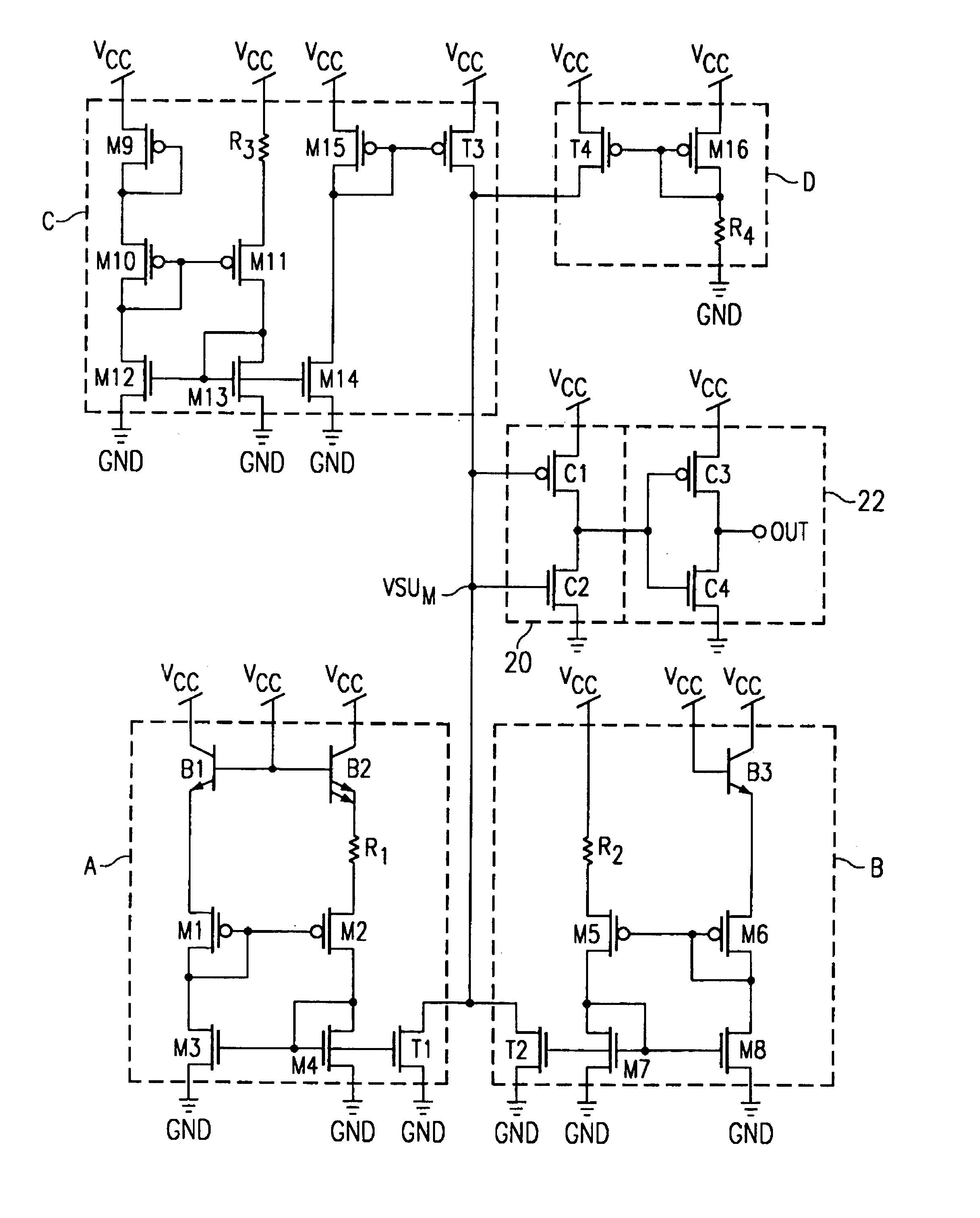 Direct current sum bandgap voltage comparator