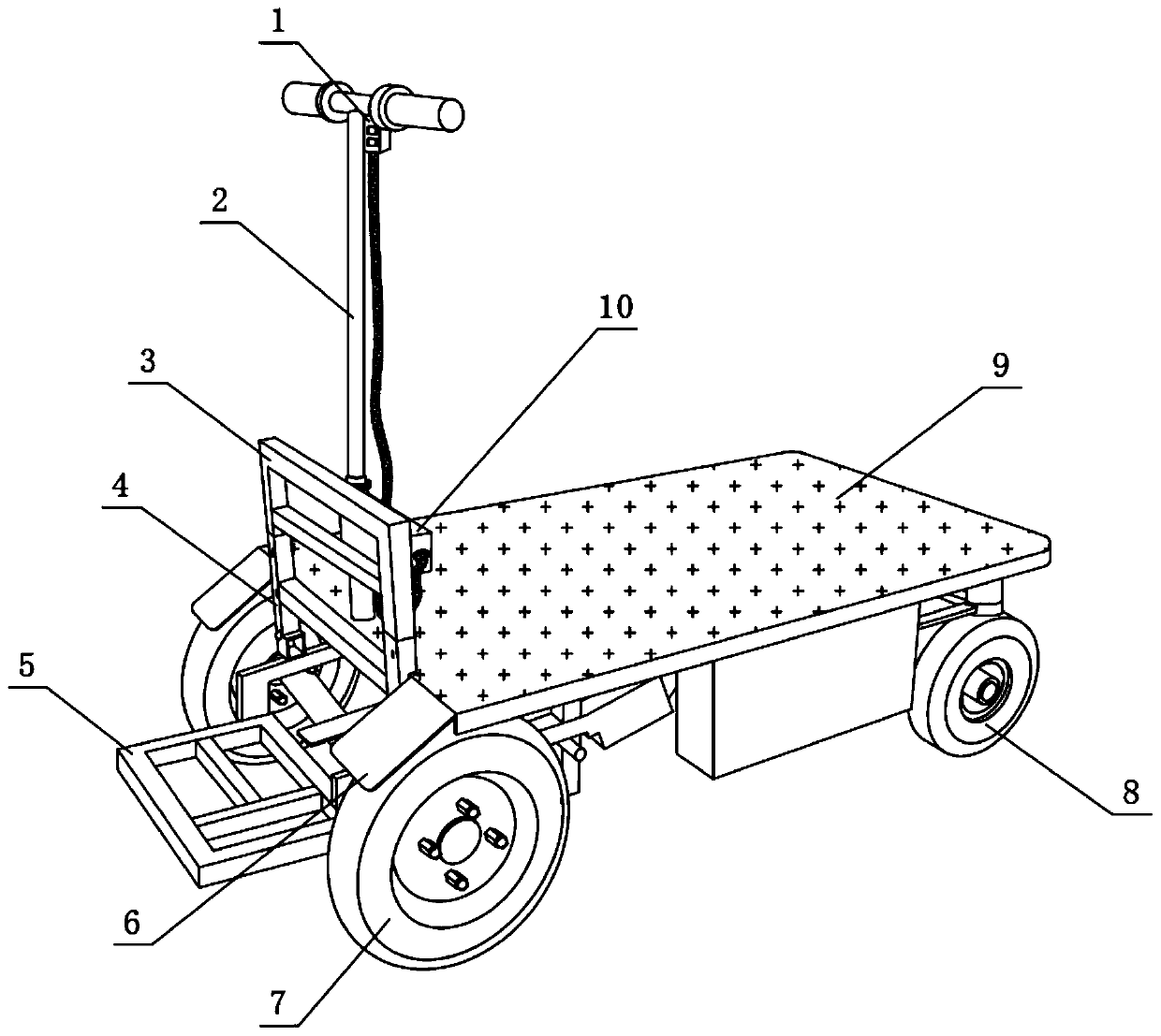 Material transportation vehicle for plastic product spraying