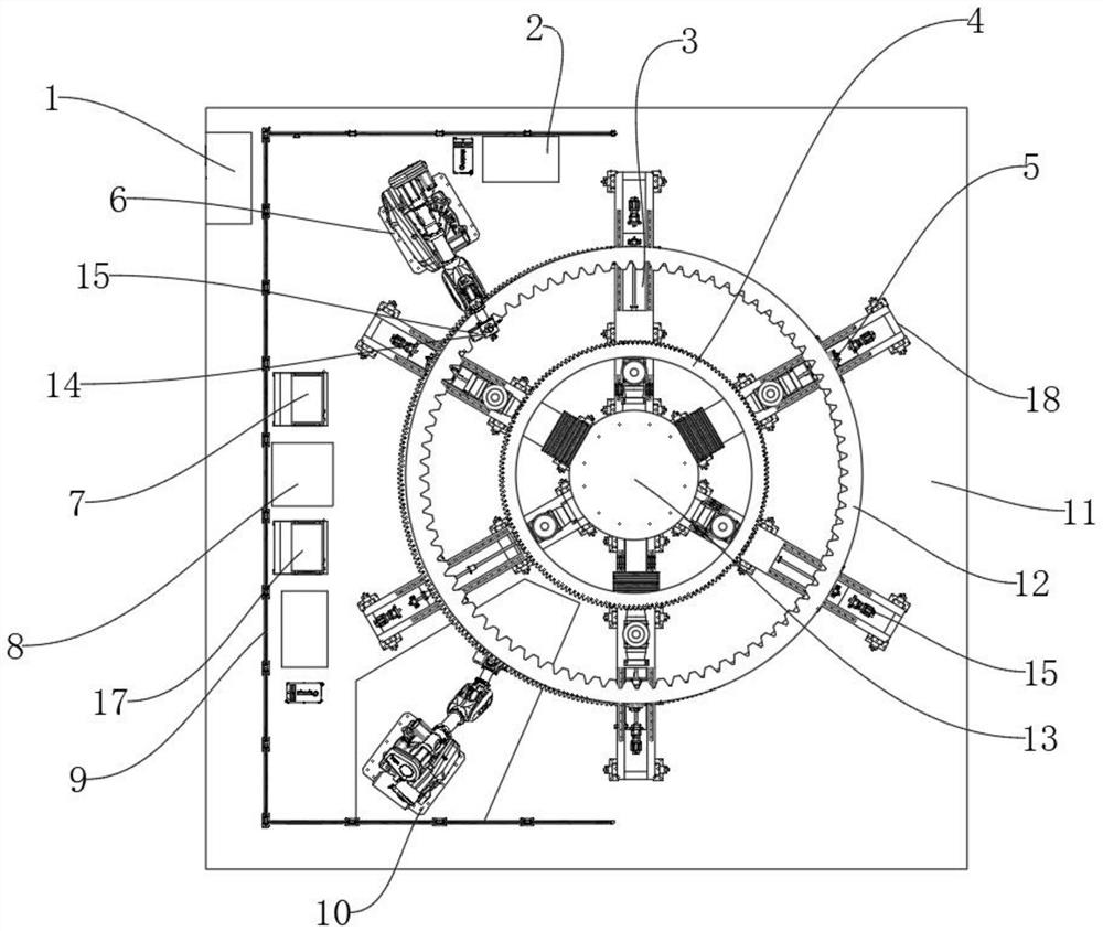 Slewing bearing gear ring chamfering machine