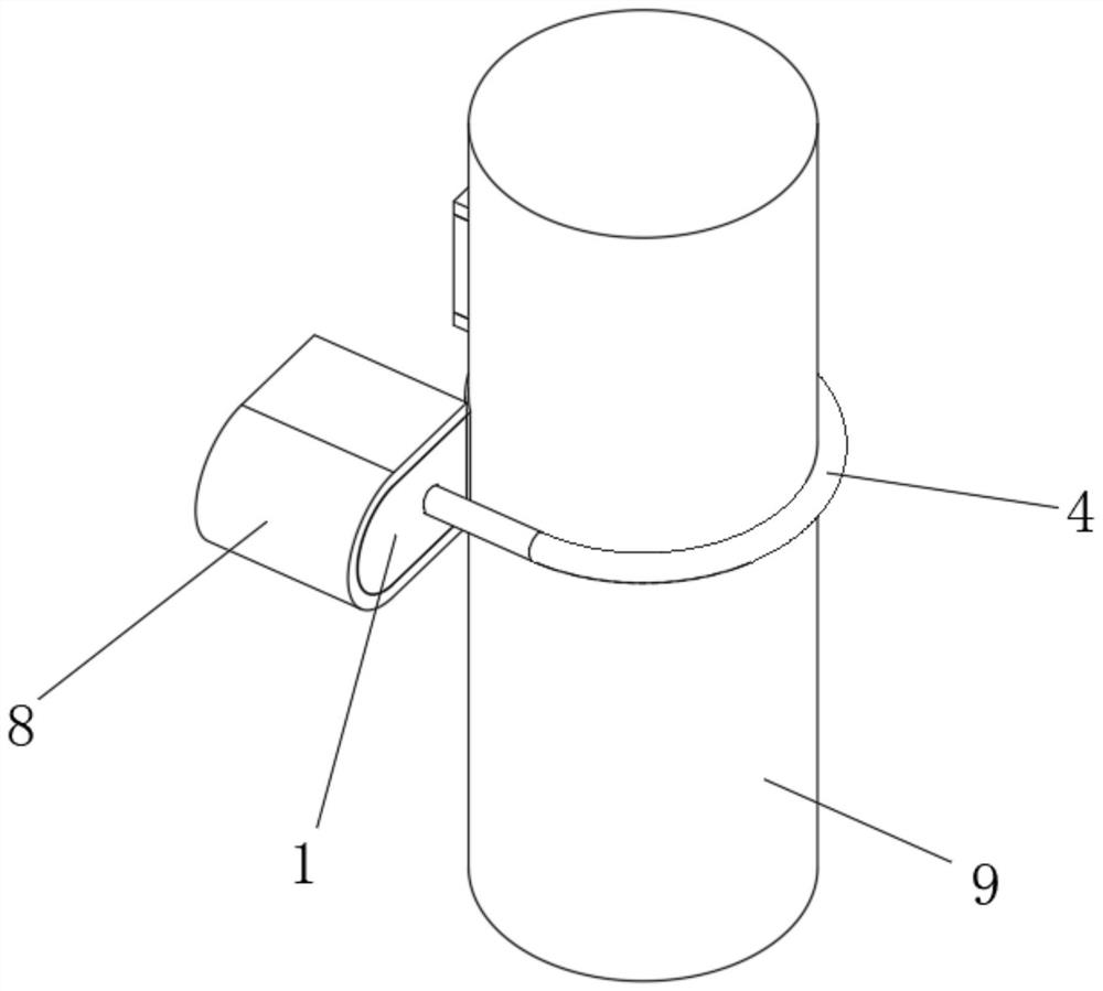 Vertical pipeline mounting support for circular concrete column and mounting method
